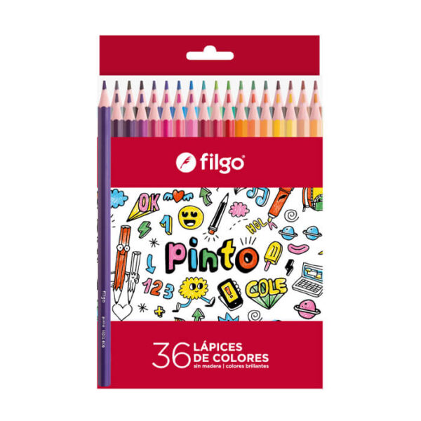 LAPICES DE COLORES LARGOS FILGO X 36 UNIDADES