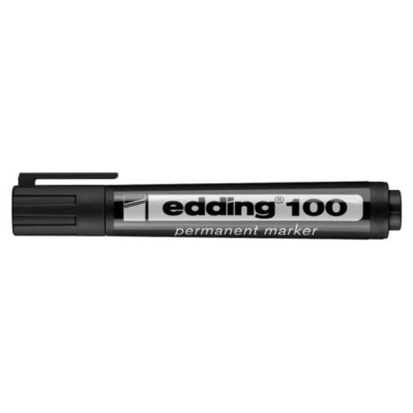 MARCADOR EDDING 100 PERMANENTE NEGRO PUNTA REDONDA