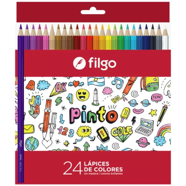 LAPICES DE COLORES LARGOS FILGOL X 24 UNIDADES