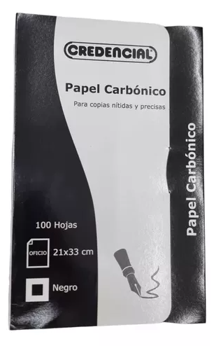 PAPEL CARBONICO CREDENCIAL OFICIO X 100 NEGRO