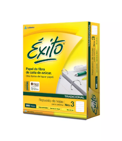 REPUESTO EXITO X 288 HOJAS CUADRICULADO