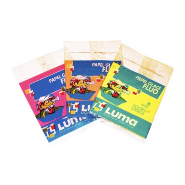 PAPEL GLASE X 5 UNIDADES FLUO