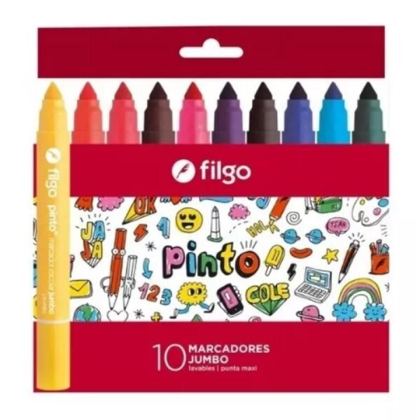 MARCADORES FILGO PINTO ESCOLAR JUMBO X 10