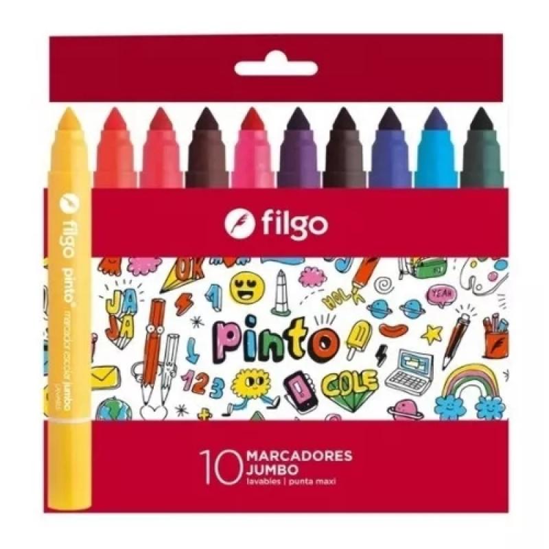 MARCADORES FILGO PINTO ESCOLAR JUMBO X 10