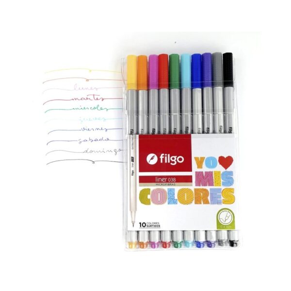 10 MICROFIBRAS DE COLORES FILGO