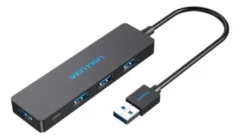 Hub Adaptador Multipuerto 4 En 1 Usb 3.0 Vention 0,15m Negro
