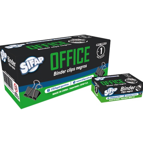 Aprieta Papel Sifap Binder 19mm X12u