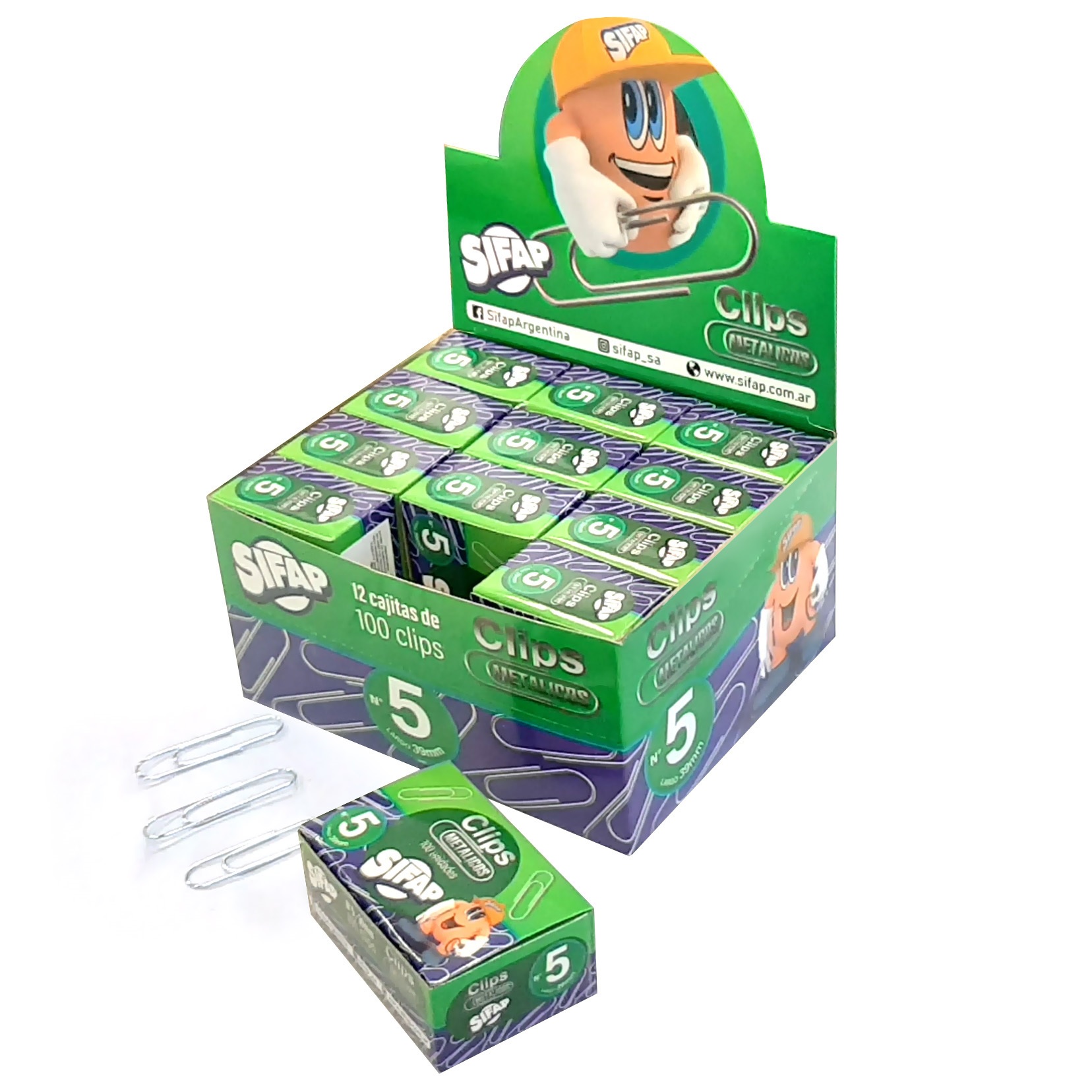Clip Sifap Metalico Nº5 X 100u.