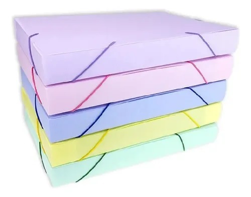 Caja Archivo Lama 6cm Pvc Pastel Oficio