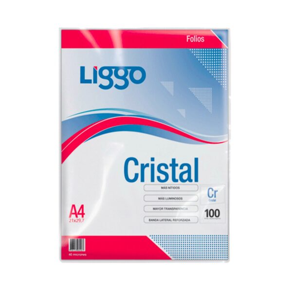 Folio Liggo A4 Cristal X 40mic 100u